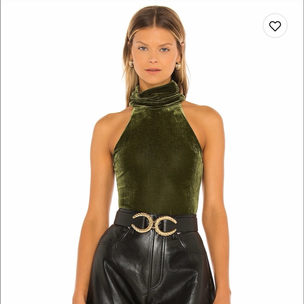 Ellen Bodysuit - Lovers and Friends - NWT - Dark Green Velvet